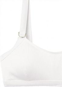 img 1 attached to Amazon Brand - Mae Women'S Swimwear Ribbed D-Ring Bikini Top