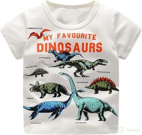 img 3 attached to Dinosaurs & Other Extinct Animals T-Shirt for Toddler 🦕 Baby Boys and Girls - Printed Tee Tops, Short Sleeve Clothing