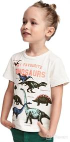 img 4 attached to Dinosaurs & Other Extinct Animals T-Shirt for Toddler 🦕 Baby Boys and Girls - Printed Tee Tops, Short Sleeve Clothing