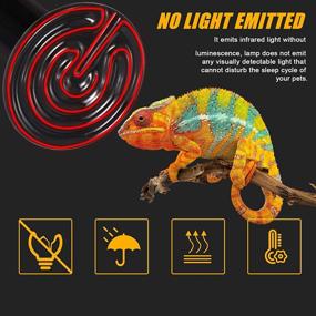 img 2 attached to LEDGLE 100 Watt Ceramic Heat Emitter - Reptile Heat Lamp, 2 Pack - Ideal for Brooder Coop, Pet, Lizard, Turtle, Snake, and Aquarium - Infrared Ceramic Heat Bulb, No Light, No Harm - Black