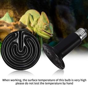 img 1 attached to LEDGLE 100 Watt Ceramic Heat Emitter - Reptile Heat Lamp, 2 Pack - Ideal for Brooder Coop, Pet, Lizard, Turtle, Snake, and Aquarium - Infrared Ceramic Heat Bulb, No Light, No Harm - Black