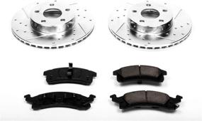 img 1 attached to 🔥 Enhanced Performance Kit: Power Stop K3156 Front Z23 Carbon Fiber Brake Pads with Drilled & Slotted Brake Rotors