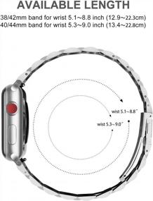 img 1 attached to 3-цветный ремешок для часов Fullmosa для Apple IWatch Series SE/7/6/5 — 42 мм, матовое серебро + полированное серебро