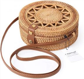 img 3 attached to Enmain'S Handwoven Beach Bohemian Shoulder Bag - Women'S Straw Round Rattan Purse