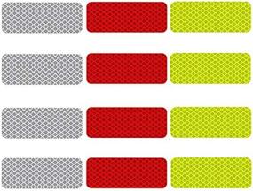 img 4 attached to Reflective Diamond Grade Waterproof Stickers (12PCS) - Safety Warning Belt, High Night Vision - Ideal for Motor Vehicles, Motorcycles, Bikes - Reflective Tape for Enhanced Visibility
