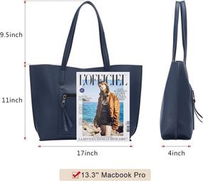 img 3 attached to Loiral Capacity Shoulder Pebbled Leather Women's Handbags & Wallets ~ Totes