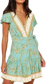 img 4 attached to ZESICA Womens Summer Bohemian Floral Women's Clothing ~ Dresses