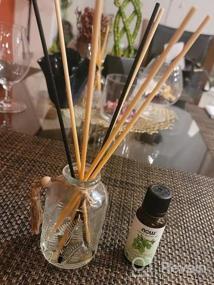 img 5 attached to Hossian Natural Rattan Reed Диффузорные палочки для аромата аромата - набор из 25 X 7 "X 3 мм основных цветовых палочек с многоразовыми стеклянными бутылками и сменными тростниковыми палочками