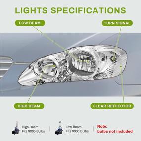img 1 attached to AUTOSAVER88 Headlight Assembly For 03-08 Corolla - Chrome Housing, Clear Reflector & Lens