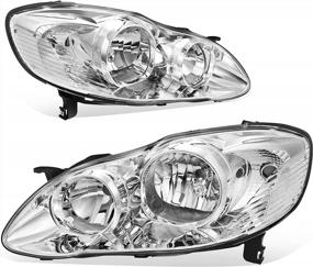 img 4 attached to AUTOSAVER88 Headlight Assembly For 03-08 Corolla - Chrome Housing, Clear Reflector & Lens