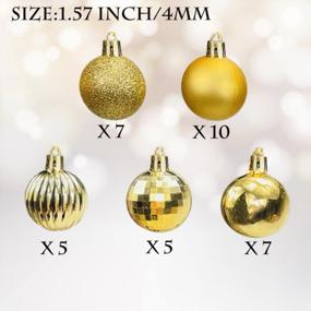 img 3 attached to 34Pcs Gold Christmas Tree Ball Ornaments 2.36" - Shatterproof Decorations For Home, Party & Garlands Wreaths With Hanging Hooks Included