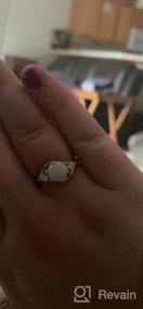img 5 attached to Потрясающее серебряное кольцо Peora с опалом для женщин - дизайн с 3 камнями, 1,75 карата, круглая форма 8 мм - доступно в размерах от 5 до 9