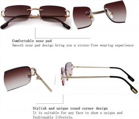 img 2 attached to Rectangle Sunglasses Rimless Ultralight Glasses