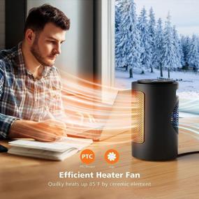img 3 attached to 🔥 Portable Electric Space Heater for Indoor Use, 1500W Oscillation Small Desk Heater Fan with Digital Display, Touch Control – Ideal for Bedroom, Office