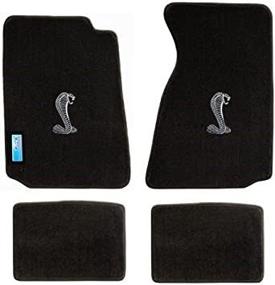 img 1 attached to 1994-2004 Ford Mustang Black Floor Mats with Silver Cobra Logo - Front & Rear