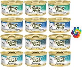 img 2 attached to 🐟 Fancy Feast Classic Pate Seafood Variety Pack - 4 Flavor 3 Oz Cans - Pack of 12 Plus Weatherproof Paw Sticker