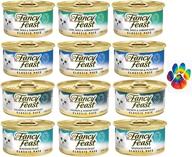 🐟 fancy feast classic pate seafood variety pack - 4 flavor 3 oz cans - pack of 12 plus weatherproof paw sticker логотип