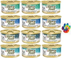 img 4 attached to 🐟 Fancy Feast Classic Pate Seafood Variety Pack - 4 Flavor 3 Oz Cans - Pack of 12 Plus Weatherproof Paw Sticker