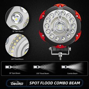 img 1 attached to OEDRO 7 Inch 135W Round LED Offroad Lights, 2PCS 15300LM Spot Flood Combo Light Pods Bumper Driving Lamp Fit For Boat, Jeep, Truck, ATV, SUV, UTV, Pickup, Motorcycle
