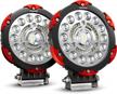 oedro 7 inch 135w round led offroad lights, 2pcs 15300lm spot flood combo light pods bumper driving lamp fit for boat, jeep, truck, atv, suv, utv, pickup, motorcycle logo