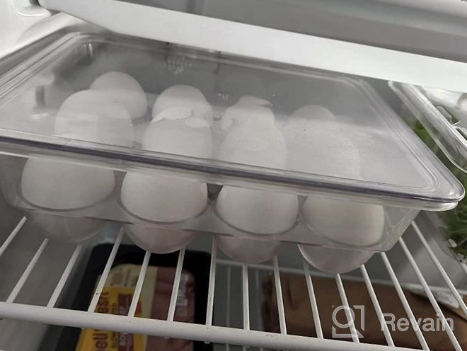 img 1 attached to Ambergron Stackable Egg Holder Organizers For Kitchen, Refrigerator, Freezer - Set Of 2 Clear Plastic Trays With Lids For BPA-Free Storage Of Up To 12 Eggs On Fridge, Pantry, And Countertop review by Ryan Eastman