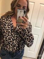 img 1 attached to Stylish Women'S Leopard Print Tunic Shirt With Long Sleeves And Button Down Neckline review by Michael Moulton