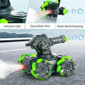 img 1 attached to 6-12 Year Old Boys Gift: VERTOY RC Tank Car Toys With 180° Rotating Stunt, 2.4GHz All Terrain Shooting Water Marbles Truck Kits