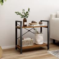 industrial style 2-tier bookshelf - perfect storage solution for living room and bedroom logo