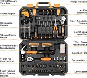 img 3 attached to Complete Home Repair & Auto Toolkit: DEKOPRO 128 Piece Hand Tool Set With Handy Storage Case