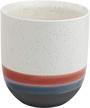 amazon brand – rivet westline modern indoor outdoor hand painted stoneware planter flower pot, 8"h, red white blue black logo