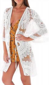 img 3 attached to Women'S Floral Kimono Cardigan Beach Swimsuit Cover Up Long Shermie