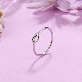 img 3 attached to 18K White Gold Plated Sterling Silver Infinity Heart Knot Finger Rings 3Pcs Set For Women Girls Wedding Engagement Minimalistic Jewelry