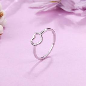 img 1 attached to 18K White Gold Plated Sterling Silver Infinity Heart Knot Finger Rings 3Pcs Set For Women Girls Wedding Engagement Minimalistic Jewelry