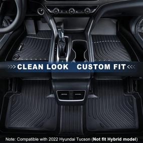 img 2 attached to JDMON All Weather Floor Mats: Custom Fit TPE Liner | 2022 Hyundai Tucson (No Hybrids) – 2 Rows Front & Rear | Black