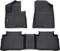 jdmon all weather floor mats: custom fit tpe liner | 2022 hyundai tucson (no hybrids) – 2 rows front & rear | black логотип