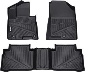 img 4 attached to JDMON All Weather Floor Mats: Custom Fit TPE Liner | 2022 Hyundai Tucson (No Hybrids) – 2 Rows Front & Rear | Black