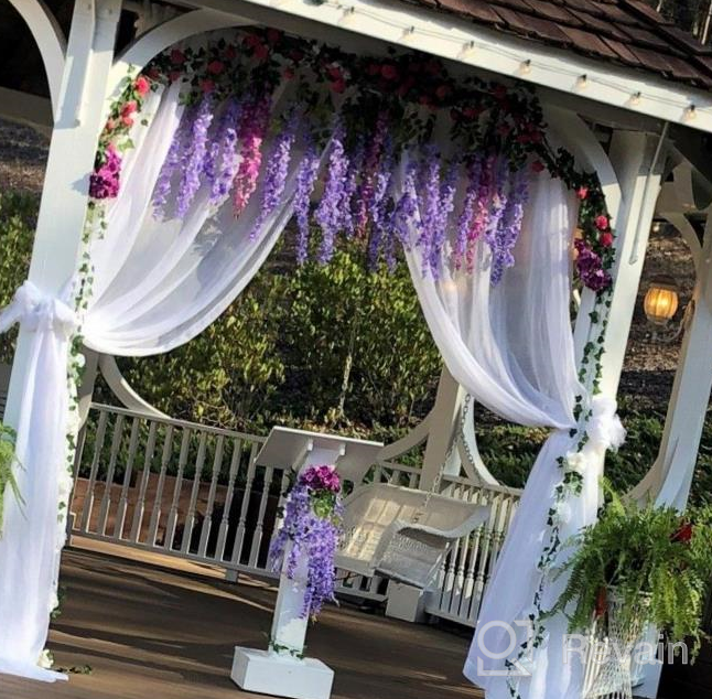 img 1 attached to 6Pcs White Artificial Wisteria Hanging Garland For Wedding Party Home Garden Outdoor Ceremony Floral Decor - 3.18 Feet review by Non Martin