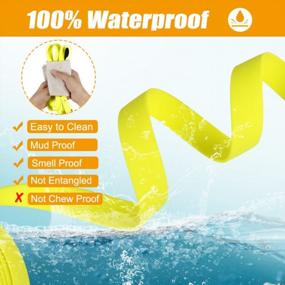 img 3 attached to Vivifying Waterproof Dog Leash, 32FT Durable PVC Long Training Lead With Padded Handle Great For Medium Large Dogs Training, Swimming, Hiking, Beach And Yard (Yellow)