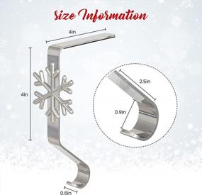 img 3 attached to WBHome Christmas Stocking Holder Set Of 4, Different Patterns & Anti-Skid Metal Hanger Clip For Fireplace Mantel, Adjustable Multi-Use Stocking Hooks For Christmas Party Decorations, Silver