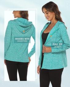 img 1 attached to Women'S Fleece Running Jacket With Zip Up And Hoodie Long Sleeve Workout Top By Miusey
