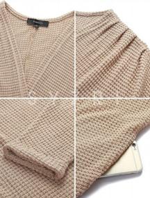 img 1 attached to Waffle Knit Batwing Cardigan With Pockets: Oversized Open Front Sweater For Women By SYZRI