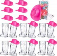 get yee-haw vibes with adxco's 12-piece mini cowboy boot glasses and hat forks set - perfect for western decorations and cowboy themed parties! logo