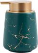 11 oz marble gold inlay ceramic lotion dispenser liquid hand soap pump bottle for kitchen bathroom - coffeezone (marble green) logo