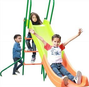 img 4 attached to SLIDEWHIZZER 8Ft Kids Play Outdoor Playground Slide Indoor Plastic Slide - Backyard Toy Slide Playset - Large Slides For Kids - Kids Slides For Backyard - Playsets With Slide - Outdoor Toys Playground