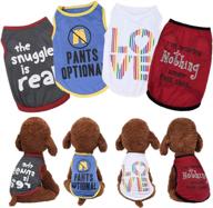 👕 yikeyo small dog shirt for summer - stylish clothes for boy dogs - puppy tshirts for yorkies, chihuahuas & more! (4pc, small) логотип