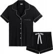 joyaria women's ultra soft pajama set: short sleeve button down pjs in small to xxl! logo