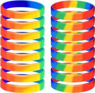 tuparka 20pcs gay pride wristbands lgbt lesbian rainbow wristbands silicone sports rubber bracelets logo
