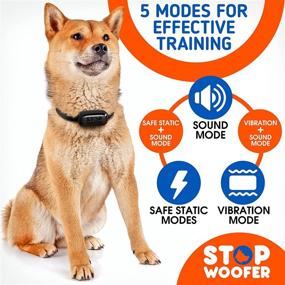 img 3 attached to 🐶 Rechargeable & Waterproof STOPWOOFER Dog Training Collar with Remote - Beep, Vibration & Shock Modes for Small, Medium & Large Dogs