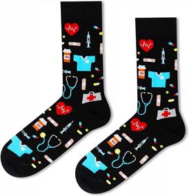 img 1 attached to Novelty Men'S Socks 2-Pack: Poker, Music, Taco, Science Designs - Perfect Funny Gifts For Poker And Taco Lovers