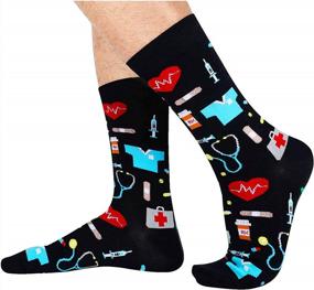 img 2 attached to Novelty Men'S Socks 2-Pack: Poker, Music, Taco, Science Designs - Perfect Funny Gifts For Poker And Taco Lovers